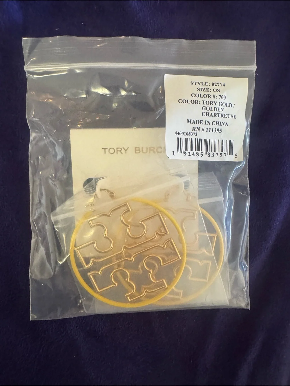Tory Burch Miller Wire Enamel Hoop Earrings NWT